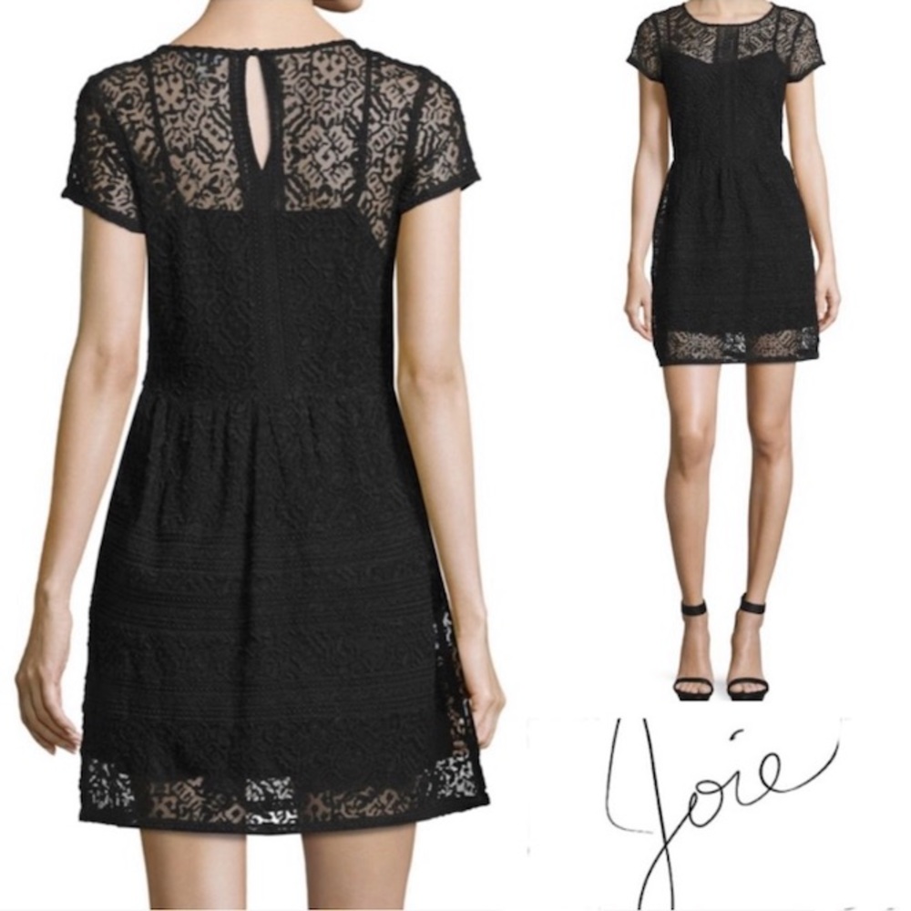 Joie Delarosa Embroidered Lace Dress